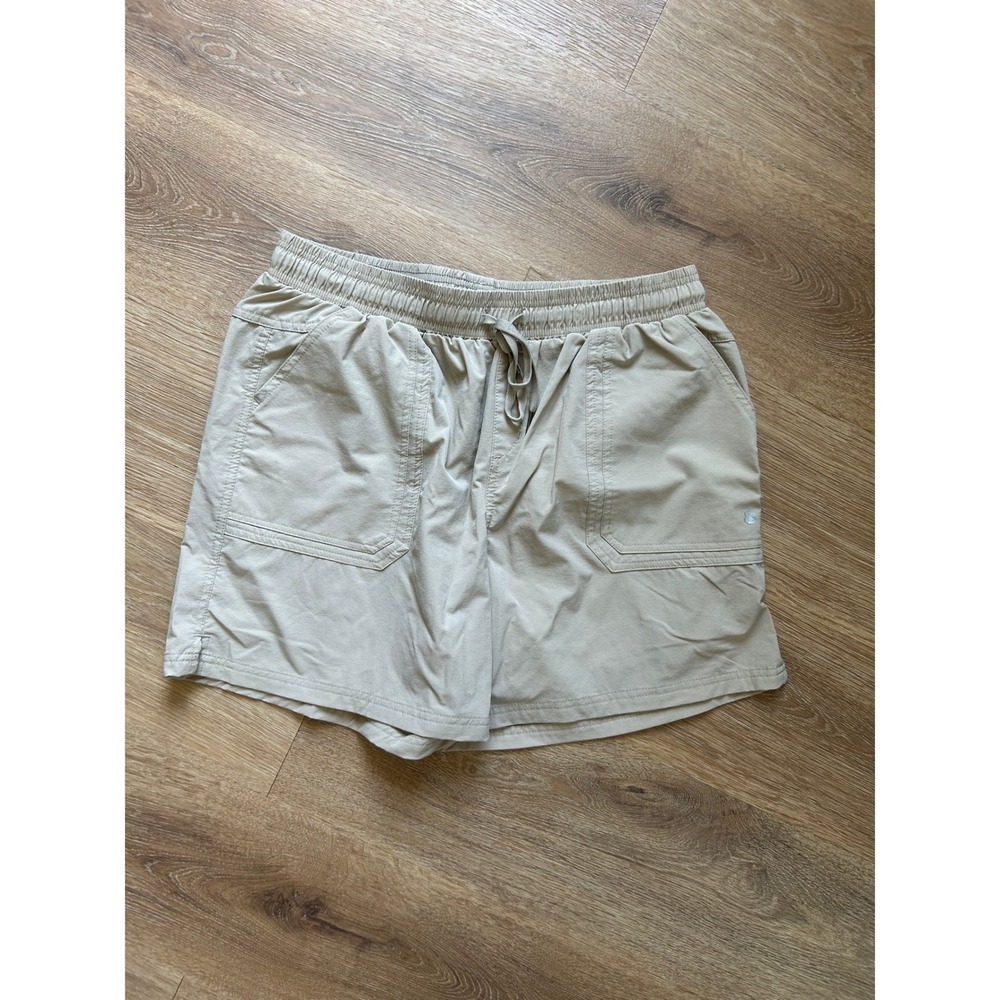 Willit Womens Hiking Shorts Khaki Tan Elastic Waist Drawstring Quick Dry Size L
